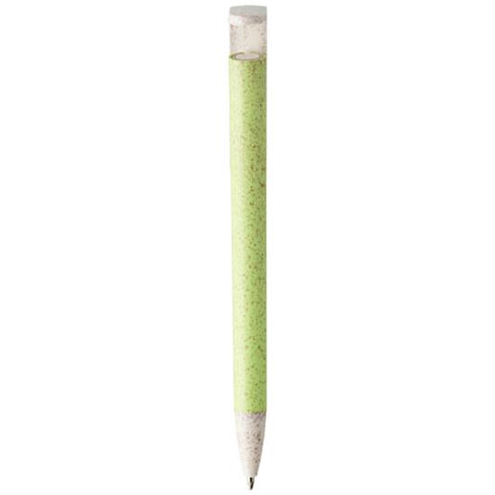 Penna Medan i halm, blått bläck med tryck Grön