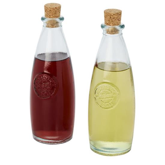 Olja- och vinägerbehållare Sabor 2-delar återvunnet glas med tryck Vit