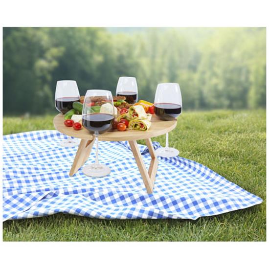 Picknickbord mini Soll vikbart med tryck Naturvit