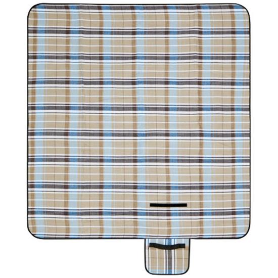 Picknickfilt Sedum 132x124cm med tryck Khaki