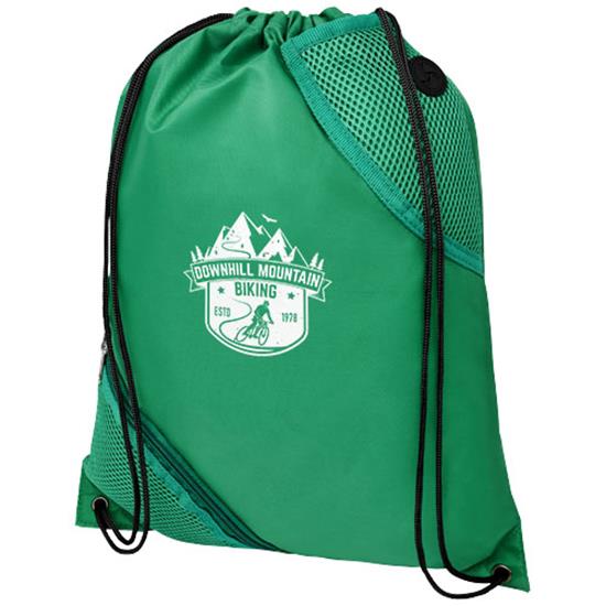 Gymnastikpåse Oriole 5L med dubbel ficka med tryck Grön