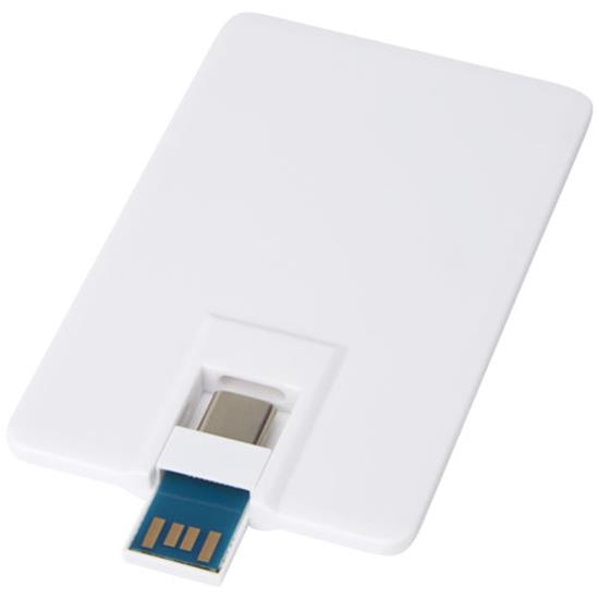 Kejserlig Villig Skat USB-Minne Duo Slim kreditkort 32 GB med Type-C & USB-A 3.0  BrandNewProfile.com