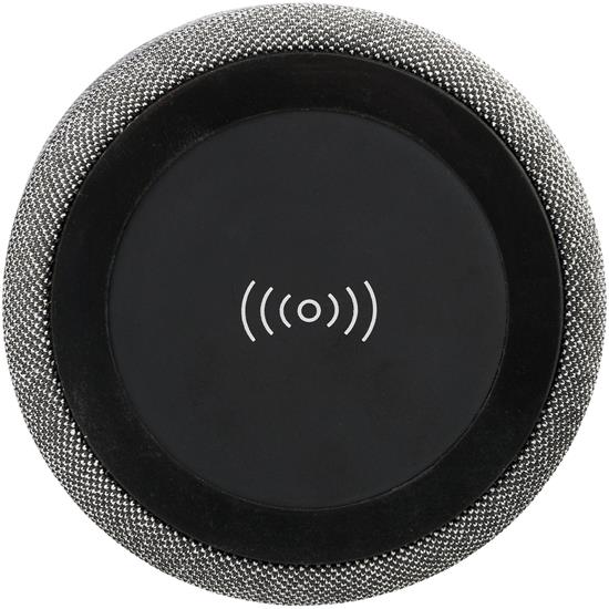 Högtalare Fiber 2W Bluetooth® med trådlös laddare  med tryck Svart