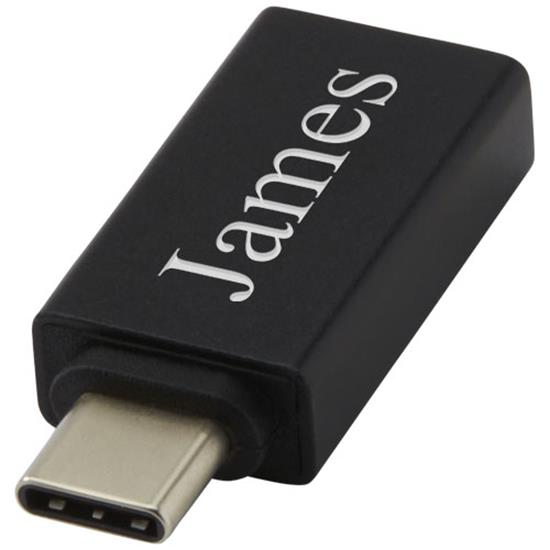 USB-C till USB-A Adapt 3.0-adapter med tryck Svart