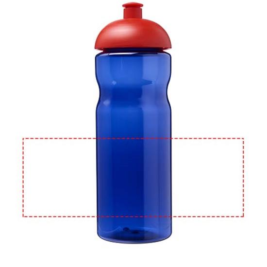 Sportflaska H2O Active® Eco Base 650 ml rPET med kupollock med tryck Kungsblå/Röd
