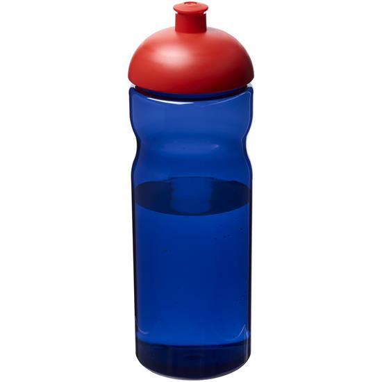 Sportflaska H2O Active® Eco Base 650 ml rPET med kupollock med tryck Kungsblå/Röd