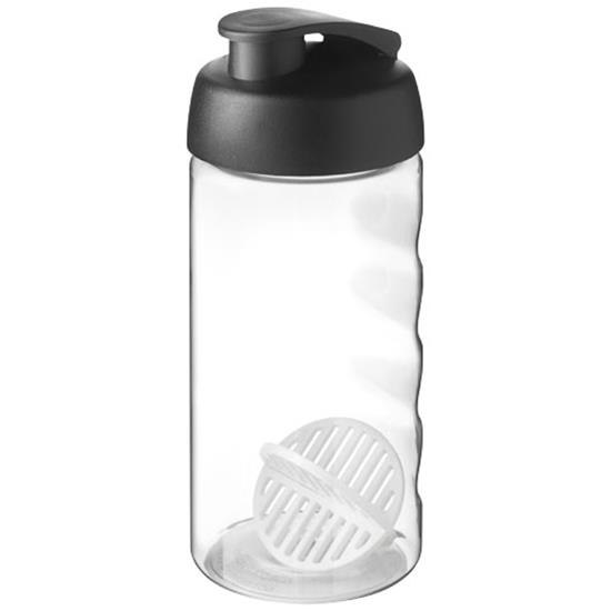 Sportflaska H2O Active® Bop 500ml rPET shaker-flaska med tryck Svart