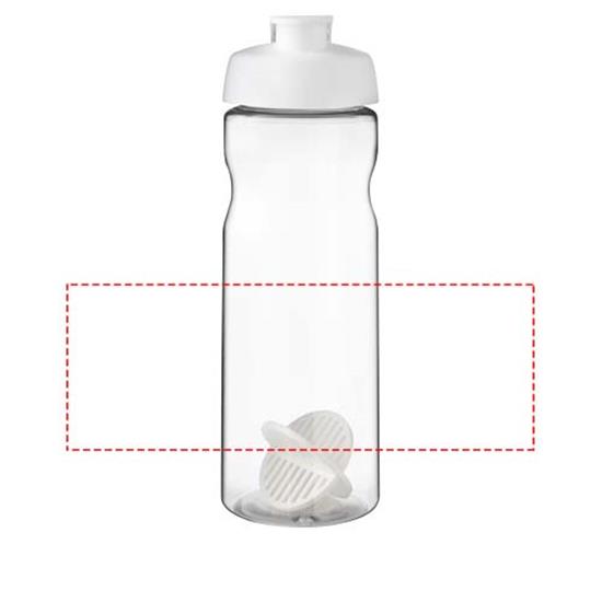 Sportflaska H2O Active® Base 650ml rPET shaker-flaska med tryck Vit