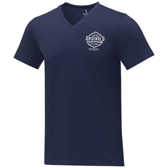 T-Shirt Somoto V-Neck med tryck Marinblå