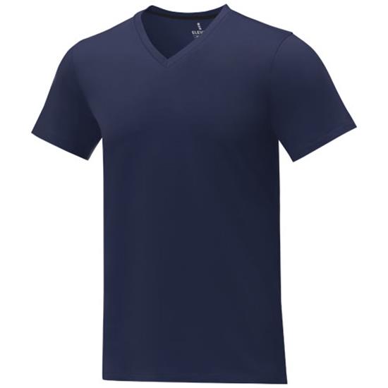 T-Shirt Somoto V-Neck med tryck Marinblå