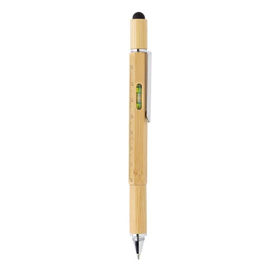 Penna Verktyg 5 i 1 i bambu med tryck Brun