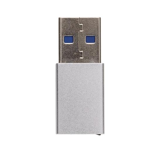 USB A till USB C adapter med tryck Silver