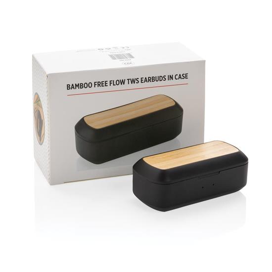 Öronsnäckor Bambu Free Flow Bluetooth®  med tryck Svart