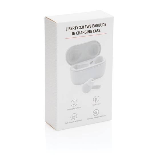Öronsnäckor Liberty 2.0 Bluetooth®  med tryck Vit
