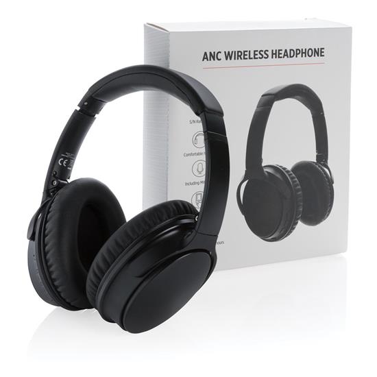 Hörlurar ANC Bluetooth® med tryck Svart