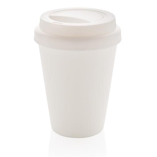 Take-Away Kaffe 300ml isolerad med tryck Vit