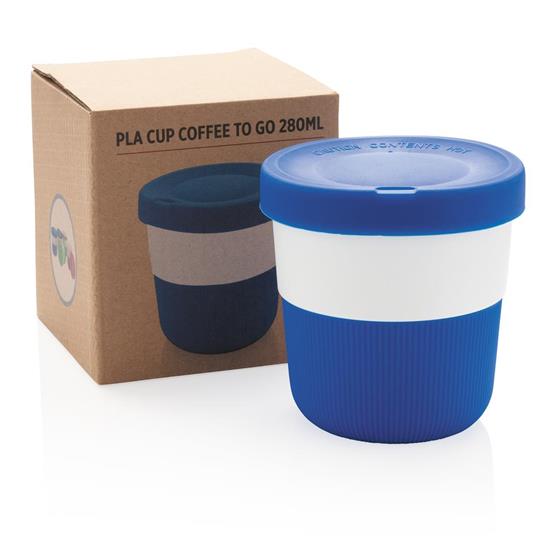 Take-Away Coffee-to-go 280ml med tryck Blå