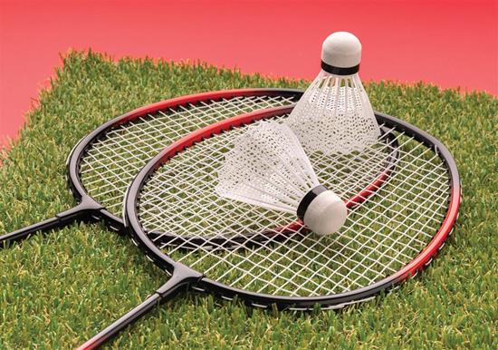 Badminton-set med tryck Svart