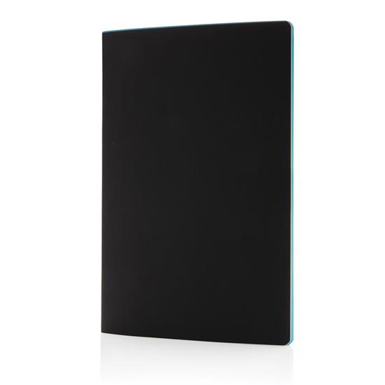 Anteckningsbok Softcover PU A5 med färgade kanter med tryck Blå