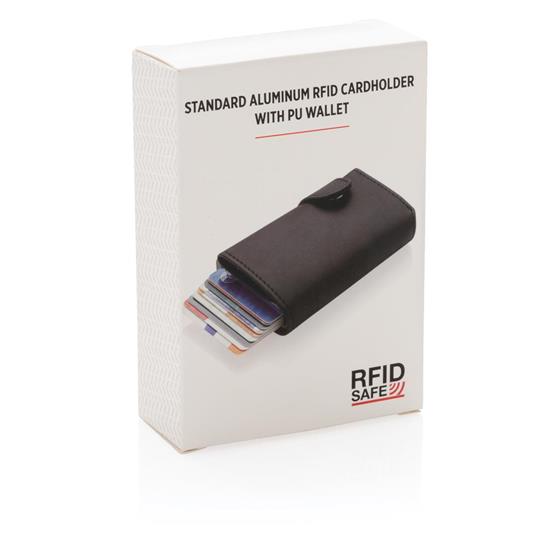 Korthållare Standard PU RFID med tryck Svart
