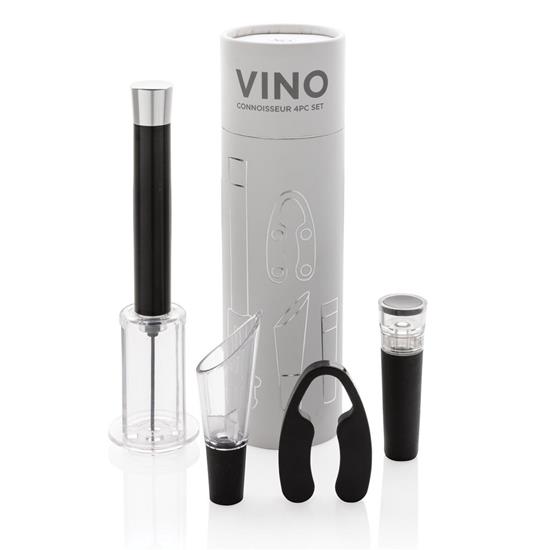 Vinset Vino Connoisseur 4 delar med tryck Silver
