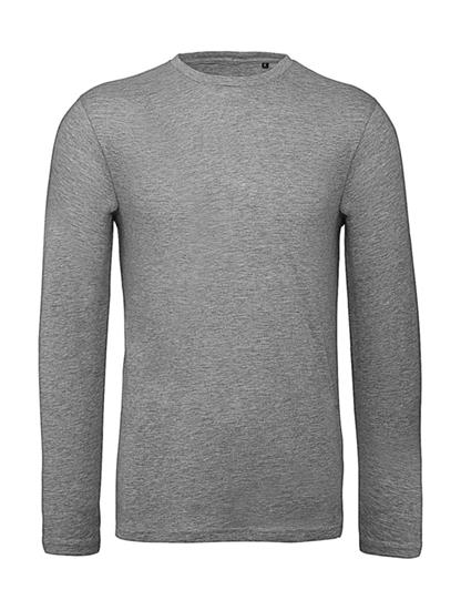 Långärmad T-shirt B&C Organic Inspire med tryck Sport Grey