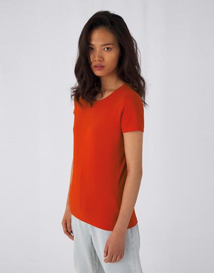 T-shirt B&C Organic Inspire Plus Dam med tryck Flame Röd