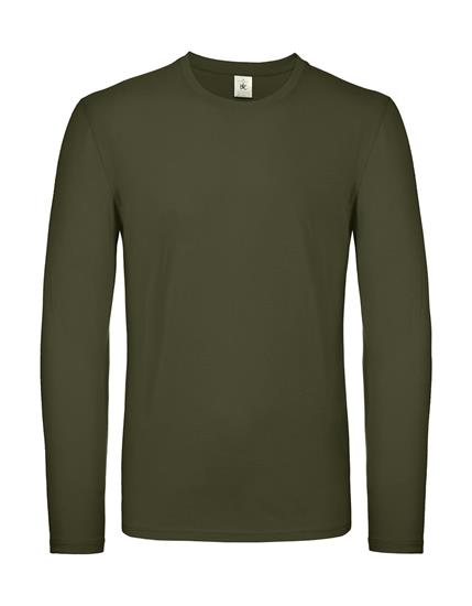 Långärmad T-shirt B&C #E150 med tryck Urban Khaki