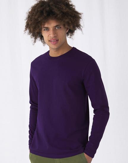 Långärmad T-shirt B&C #E190 med tryck Urban Purple