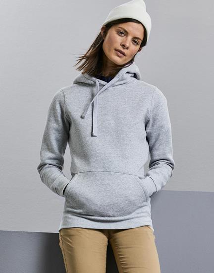 Hoodie Russell Authentic Dam med tryck Light Oxford