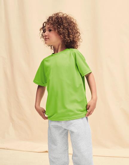 Funktions T-shirt Performance Barn med tryck Limegrön