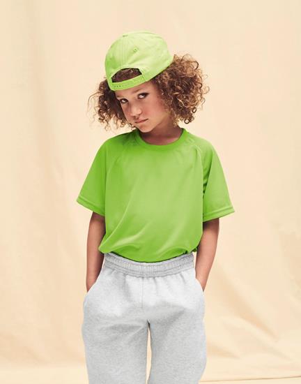 Funktions T-shirt Performance Barn med tryck Limegrön