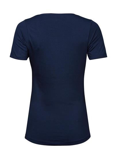T-shirt TeeJays Stretch Dam med tryck Svart