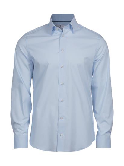 Skjorta TeeJays Stretch Luxury med tryck Ljusblå